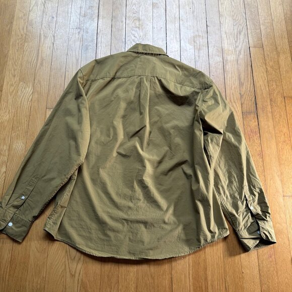 Everlane Mens Size M Olive Green 100% Cotton Long Sleeve Button-Up Pocket Shirt - Picture 11 of 13